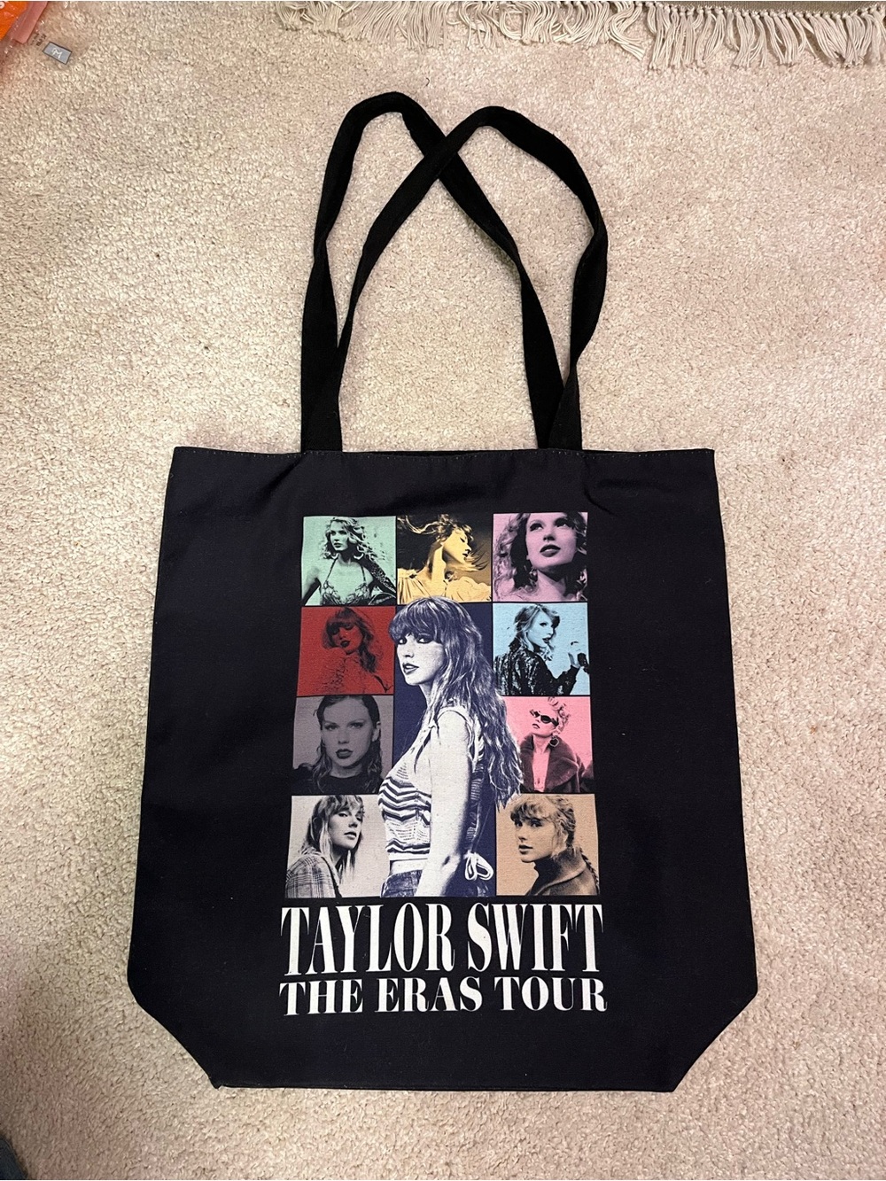 Taylor Swift Eras Tour Black Tote Bag